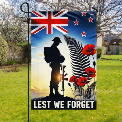 FLAGWIX New Zealand Veteran ANZAC Day Lest We Forget Flag MLN2828F - Flagwix