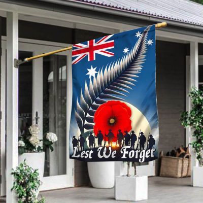 Memorial Day Australian Veteran Anzac Day Lest We Forget Flag TPT1567Fv1 - Flagwix
