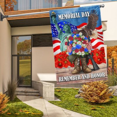 Memorial Day Remember and Honor Veteran Boots Flag MLN1280F - Flagwix
