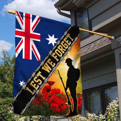 Remembrance Day Flag Poppy. Lest We Forget. Australia Veteran Flag THB3281Fv2 - Flagwix