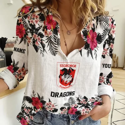 St. George Illawarra Dragons Women's Casual Shirt Personalized Gift For Fans