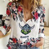 Canberra Raiders Women's Long Sleeve Shirt Slub Linen Personalized Gift For Footy fans