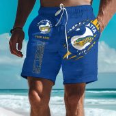 NRL Special Tearing Logo Men Short Pants Custom Any Name Gifts For Fan