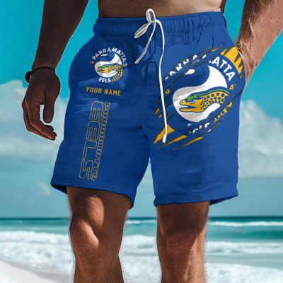 NRL Special Tearing Logo Men Short Pants Custom Any Name Gifts For Fan NRL Special Tearing Logo Men Short Pants Custom Any Name Gifts For Fan