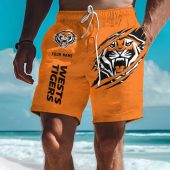 NRL Special Tearing Logo Men Short Pants Custom Any Name Gifts For Fan
