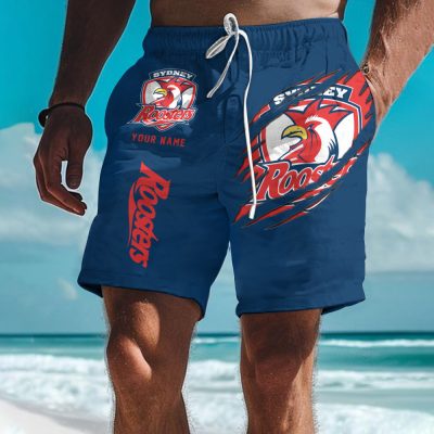 NRL Special Tearing Logo Men Short Pants Custom Any Name Gifts For Fan NRL Special Tearing Logo Men Short Pants Custom Any Name Gifts For Fan
