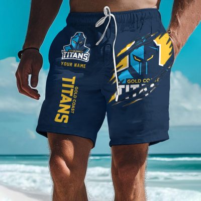 NRL Special Tearing Logo Men Short Pants Custom Any Name Gifts For Fan NRL Special Tearing Logo Men Short Pants Custom Any Name Gifts For Fan