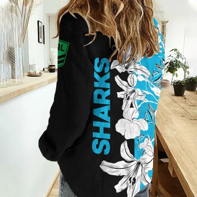Cronulla-Sutherland Sharks Women's Casual Shirt Personalized Gift For Fans v3