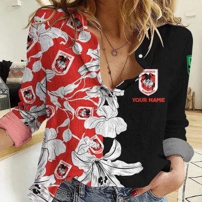 St. George Illawarra Dragons Women's Casual Shirt Personalized Gift For Fans v3