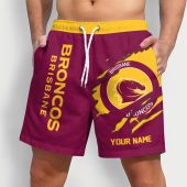 NRL Rugby Team Tearing Logo Men Short Pants Custom Any Name Gifts For