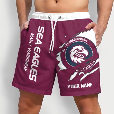 NRL Rugby Team Tearing Logo Men Short Pants Custom Any Name Gifts For