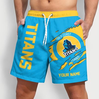 NRL Rugby Team Tearing Logo Men Short Pants Custom Any Name Gifts For