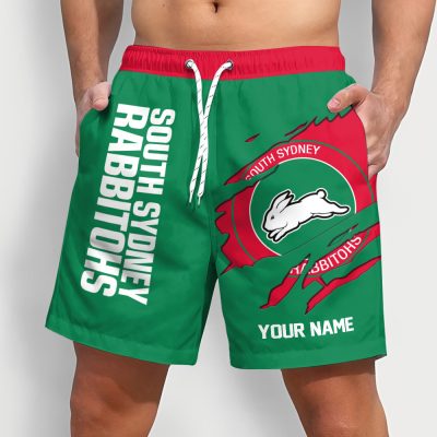 NRL Rugby Team Tearing Logo Men Short Pants Custom Any Name Gifts For