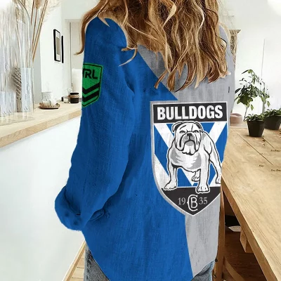 Canterbury Bulldogs Women's Casual Shirt Personalized Gift For Fans v2