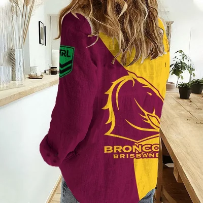 Brisbane Broncos Women's Casual Shirt Personalized Gift For Fans v2