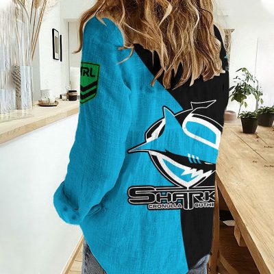 Cronulla-Sutherland Sharks Women's Casual Shirt Personalized Gift For Fans v2