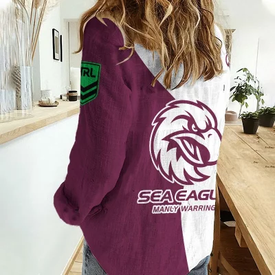 Manly Sea Eagles Women's Casual Shirt Personalized Gift For Fans v2