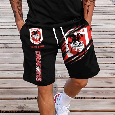 NRL New Style Men Black Short Pants Custom Any Name Gifts For Fans