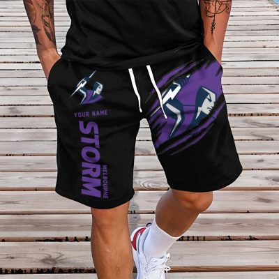 NRL New Style Men Black Short Pants Custom Any Name Gifts For Fans