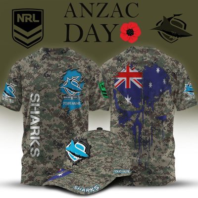 NRL x Anzac Day Personalized T Shirt & Cap For Fan - Limited Edition