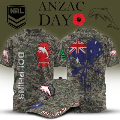 NRL x Anzac Day Personalized T Shirt & Cap For Fan - Limited Edition