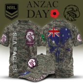 NRL x Anzac Day Personalized T Shirt & Cap For Fan - Limited Edition