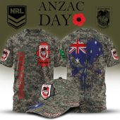 NRL x Anzac Day Personalized T Shirt & Cap For Fan - Limited Edition