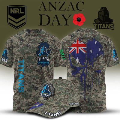 NRL x Anzac Day Personalized T Shirt & Cap For Fan - Limited Edition