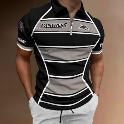 NRL Personalized Men's Zipper Polo Shirt Best Gift For Fan - Limited E