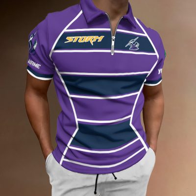 NRL Personalized Men's Zipper Polo Shirt Best Gift For Fan - Limited E
