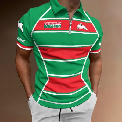 NRL Personalized Men's Zipper Polo Shirt Best Gift For Fan - Limited E