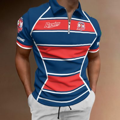 NRL Personalized Men's Zipper Polo Shirt Best Gift For Fan - Limited E