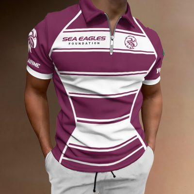 NRL Personalized Men's Zipper Polo Shirt Best Gift For Fan - Limited E