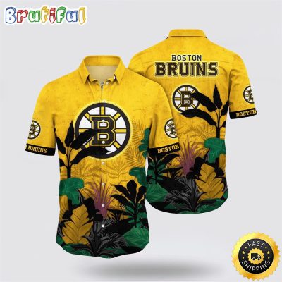 NHL Boston Bruins Hawaiian Shirt Tropical Forest Motifs Summer Hawaiian Shirt