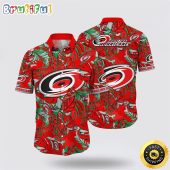 NHL Carolina Hurricanes Hawaiian Shirt Tropical Leaf Pattern Summer Hawaiian Shirt