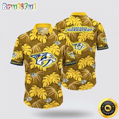 NHL Nashville Predators Hawaiian Shirt Tropical Motifs Summer Hawaiian Shirt