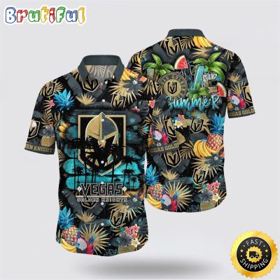 NHL Vegas Golden Knights Hawaiian Shirt With Tropical Fruits Summer Hawaiian Shirt