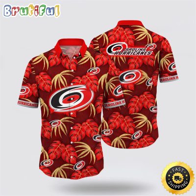 NHL Carolina Hurricanes Hawaiian Shirt Tropical Motifs Summer Hawaiian Shirt