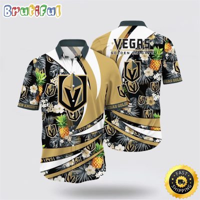 NHL Vegas Golden Knights Hawaiian Shirt With Tropical Pineapple Summer Hawaiian Shirt