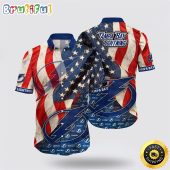 NHL Tampa Bay Lightning Hawaiian Shirt With American Flag Pattern Summer Hawaiian Shirt