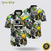 NHL Los Angeles Kings Hawaiian Shirt Tropical Parrot Pattern Summer Hawaiian Shirt