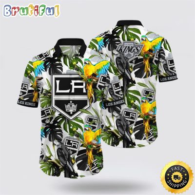 NHL Los Angeles Kings Hawaiian Shirt Tropical Parrot Pattern Summer Hawaiian Shirt
