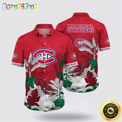 NHL Montreal Canadiens Hawaiian Shirt Tropical Forest Motifs Summer Hawaiian Shirt