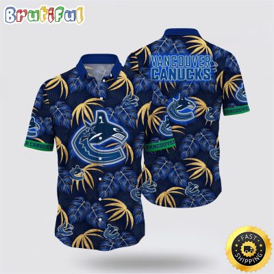 NHL Vancouver Canucks Hawaiian Shirt Tropical Motifs Summer Hawaiian Shirt