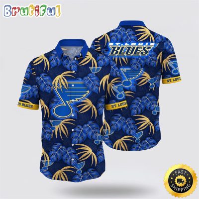 NHL St. Louis Blues Hawaiian Shirt Tropical Motifs Summer Hawaiian Shirt