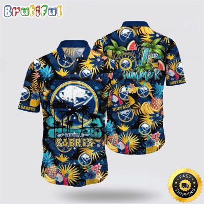 NHL Buffalo Sabres Hawaiian Shirt With Tropical Fruits Summer Hawaiian Shirt