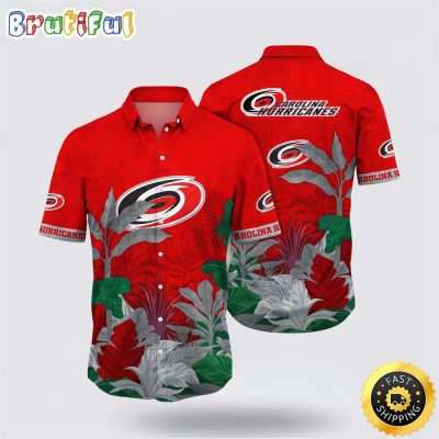 NHL Carolina Hurricanes Hawaiian Shirt Tropical Forest Motifs Summer Hawaiian Shirt