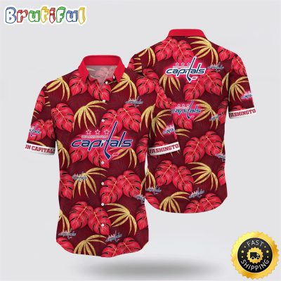 NHL Washington Capitals Hawaiian Shirt Tropical Motifs Summer Hawaiian Shirt
