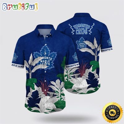 NHL Toronto Maple Leafs Hawaiian Shirt Tropical Forest Motifs Summer Hawaiian Shirt