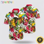 NHL Chicago Blackhawks Hawaiian Shirt Tropical Parrot Pattern Summer Hawaiian Shirt